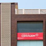 CNC cutting design for front elevation in Bharat Motors, Delhi