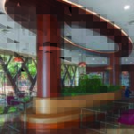 False ceiling and column cover application using ACP sheets at Ekta Food Court, Kevadia