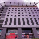 Stellar Spaces in Pune using Soothing Silver & Metallic Black ACP sheets for front elevation design